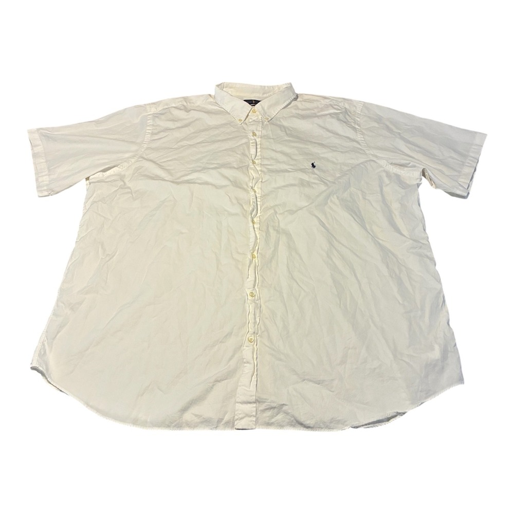 Ralph Lauren Mens White Button Down Shirt Featherweight Twill 4XLT